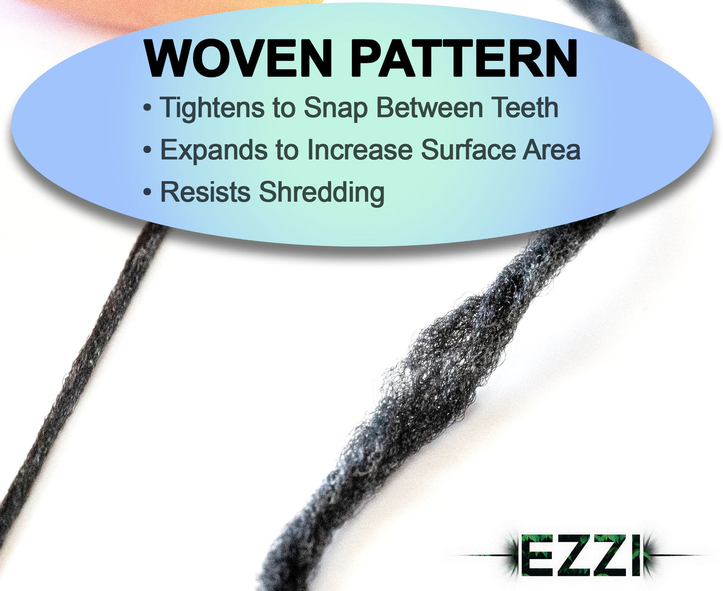 EZZI Woven Expanding Dental Floss | Naturally Waxed & Textured w/ Charcoal & Xylitol To Optimally Clean Gums | Mint Flavored and 109 Yards